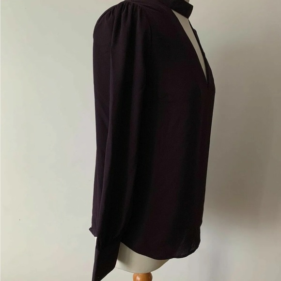 OASIS Purple Choker Neck Keyhole Blouse Long Sleeve Available Size 10 - Picture 4 of 7